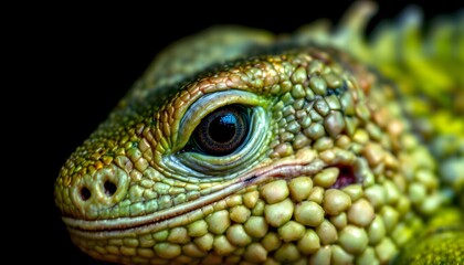 Captivating close-up of a lizard's scales with exquisite texture details and color contrast