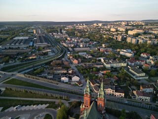 Kościół Świętego Krzyża - Kielce - Polska - z drona