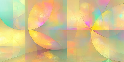 Colorful abstract design with soft shapes and light reflections at a modern art installation in daylight