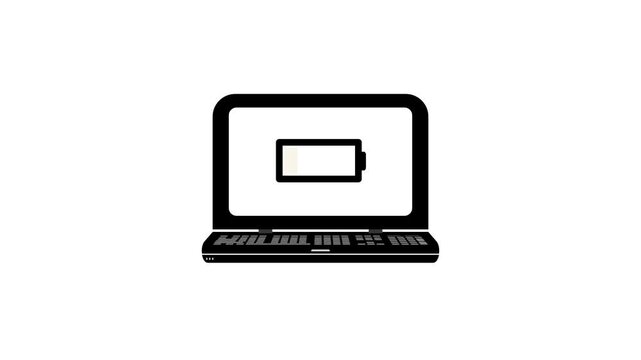 Laptop Battery Charging Icon Animation &ndash; Smooth, High-Quality 4K Tech Visual.