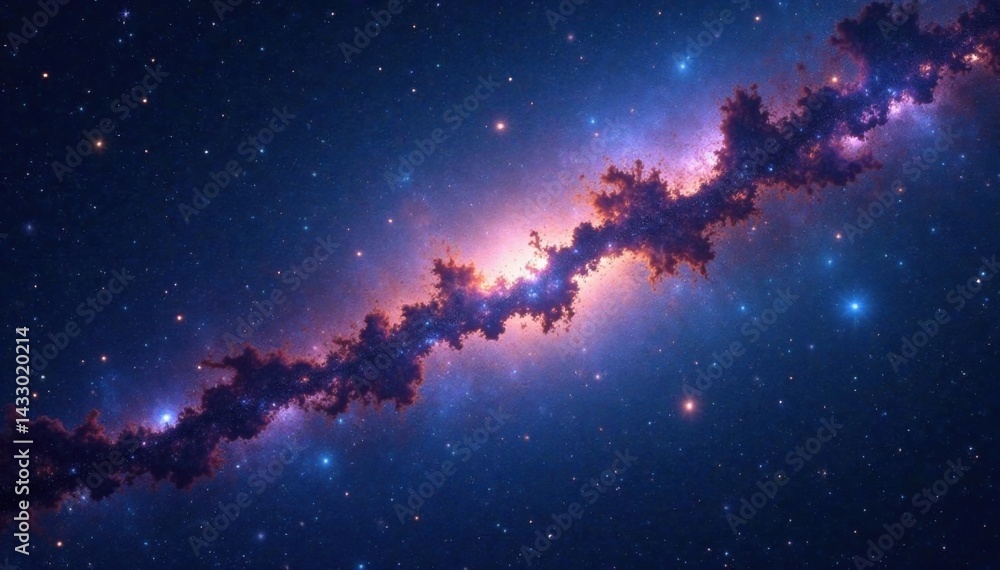 Wall mural milky way galaxy panorama with stars and space dust, astronomy, milky way, cosmos