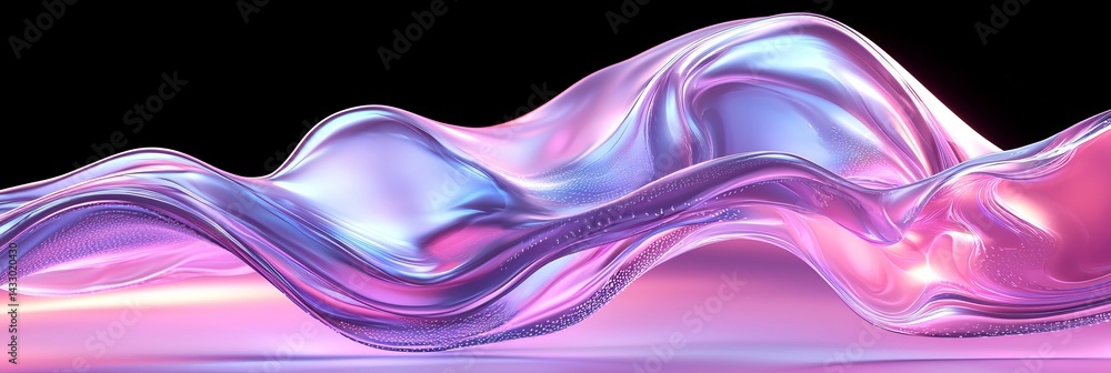 Poster colorful flowing waves in soft light create a surreal abstract landscape with vibrant hues and smoot