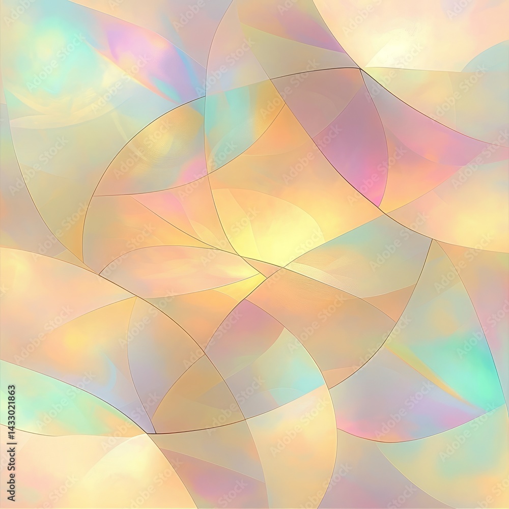 Poster colorful abstract pattern showcasing soft curves and gentle gradients in a harmonious blend