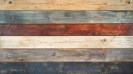Naklejka premium Horizontal wooden planks with various colors and textures