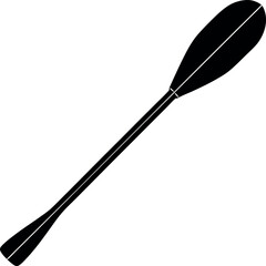Oar Silhouette Vector – Simple Black Rowing Equipment Illustration