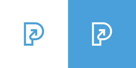 Letter P with Arrow up Logo Design