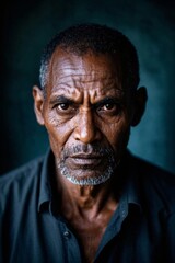 Fototapeta premium portrait of a man with a beard and a black shirt