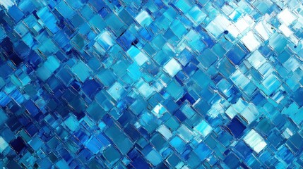 Abstract geometric pattern of blue and white squares