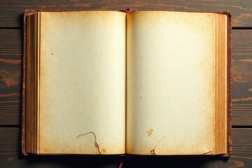 Vintage book page with yellowed edges and cracks, brittle, yellowed