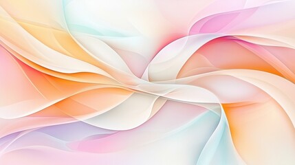 Naklejka premium A digital art piece featuring abstract shapes and lines in pastel shades of pink, orange, and white.