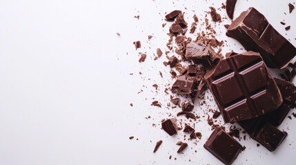 Fototapeta premium Chocolate On White. Dark Chocolate Bars Isolated on a White Background