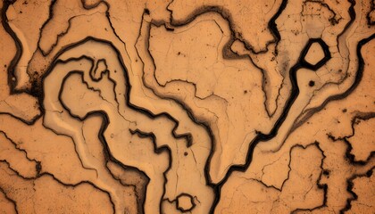 Serene river flowing through a vast desert landscape surrounded by sand dunes and rocks
