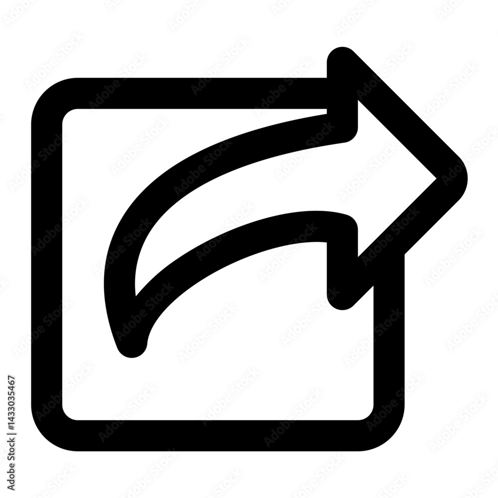 Wall mural simple share icon representing communication and content sharing in digital platforms.