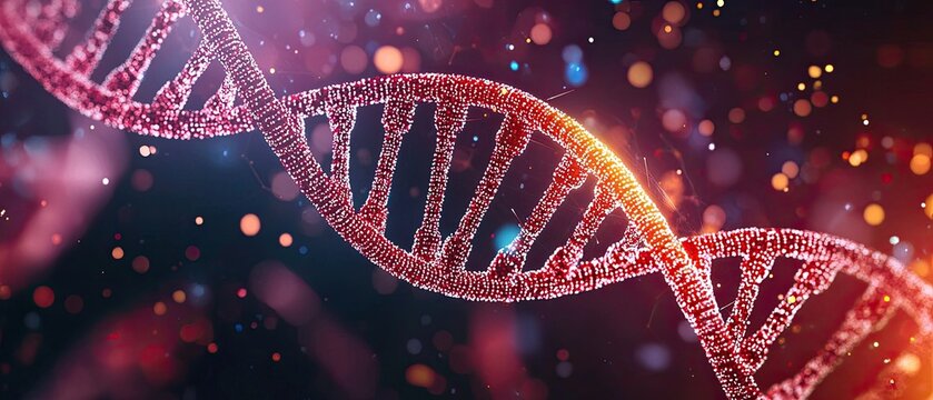 DNA chromosome forensic concept DNA double helix with colorful bokeh background.