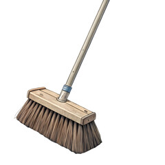 Durable Cleaning Broom: High-Quality Floor Brush Image on transparent background
