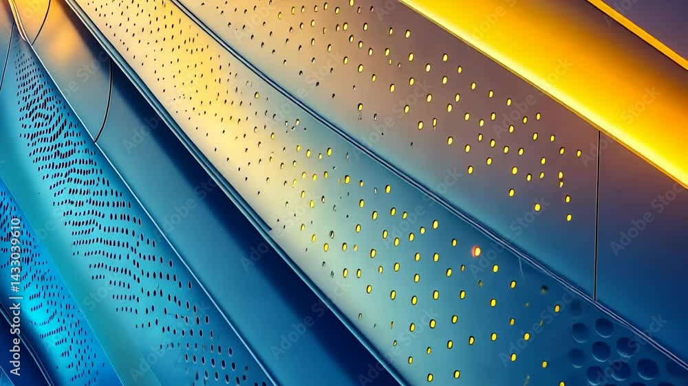 Poster explore the mesmerizing blend of light and texture on a modern architectural masterpiece in the gold