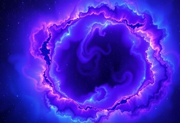 Vibrant purple and blue nebula swirls within a cosmic galaxy, stunning deep space texture, night sky, cosmic