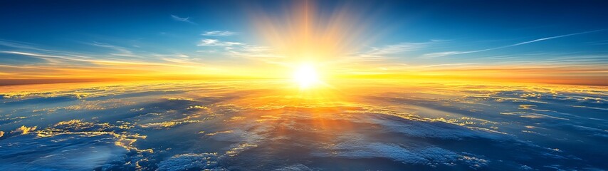 Obraz premium Sunrise over Clouds Aerial View