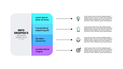 Infographic template. Square with 4 parts and icons