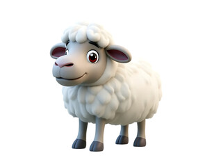 Charming 3D Cartoon Sheep with a Happy Smile