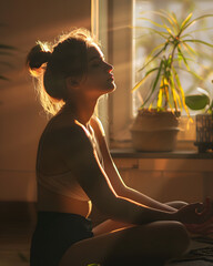 woman doing yoga