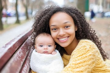 Adorable Teenage Girl Holding Newborn Baby Brother - Sibling Age Gap and Big Age Difference Family Portrait