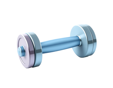 Shiny Blue and Silver Dumbbell for Fitness and Workout