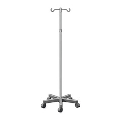 Realistic Vector Illustration of a Hospital IV Stand – Medical Infusion Pole with Hooks and Wheels