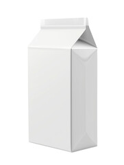 White juice carton pack , isolated on a transparent or white background.