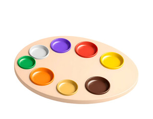 A 3D Render of a Colorful Paint Palette