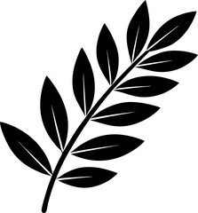 Olive Leaf Silhouette Vector – Simple Black Botanical Element