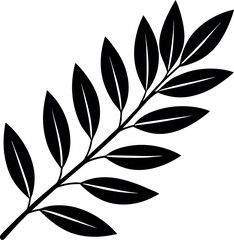 Olive Leaf Silhouette Vector – Simple Black Botanical Element