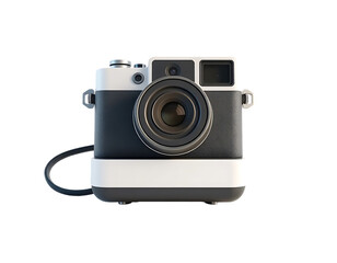 Retro-style Black and White Instant Camera