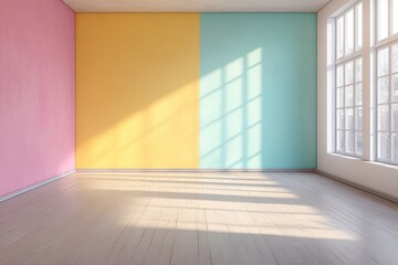 Fototapeta premium Empty apartment room with fresh painted wall