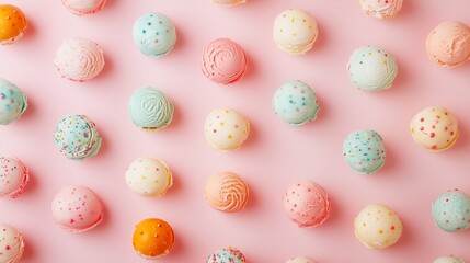 カラフルなアイスクリーム、シンプル3Dイラスト