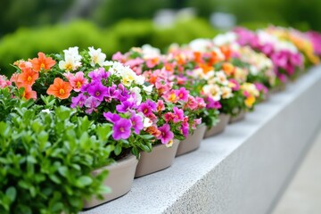 Vibrant Dahlia Flowers Blooming in San Francisco, USA Downtown Flower Bed