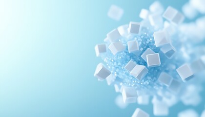 Abstract blue background with cubes