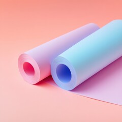 Colorful paper rolls on surface