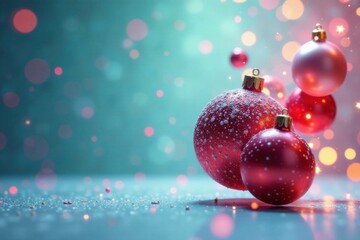 Obraz premium Colorful abstract Christmas balls floating in mid-air, float, abstract