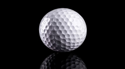 Golf ball on black background