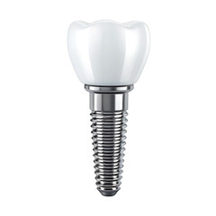 High-quality dental implant with a realistic tooth crown. PNG and transparent background