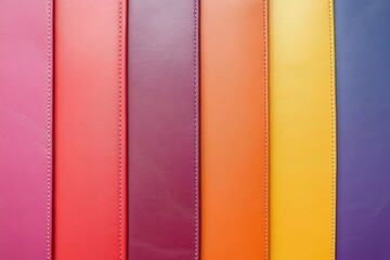 Colorful leather strips with subtle gradient hues.