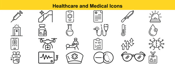 Healthcare and Medical Vector Icon Set