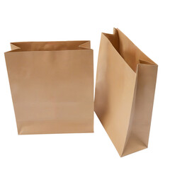 paper shopping bags on transparent background