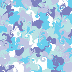Marble Pattern Backgrounds Decoration Camouflage Pattern Decoration Texture blue cyaan snow sea ocean winter  / マーブル模様 背景素材 迷彩柄 装飾 テクスチャ 