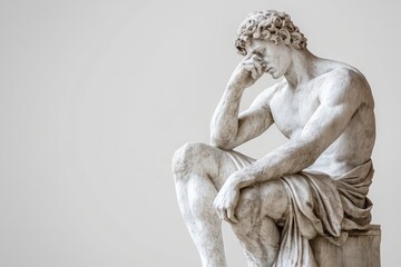 Greek statue of man using smartphone modern twist