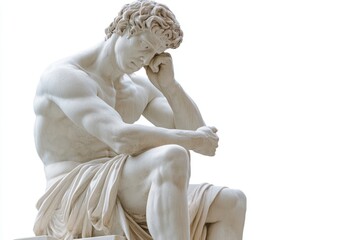 Greek statue of man using smartphone modern twist