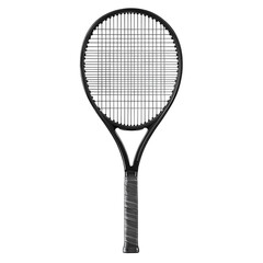 High-contrast tennis racket in classic black-and-white style isolated on transparent background