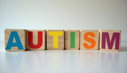Colorful Wooden Block Letters Spelling 'Autism'