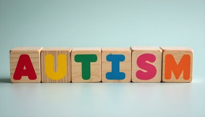 Colorful Wooden Block Letters Spelling 'Autism'